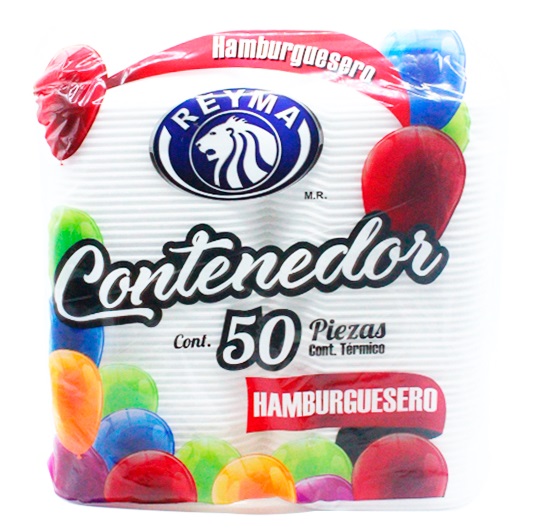 Manga De Contenedor Para Hamburguesas Reyma Térmico Desechable C/50 #CNH