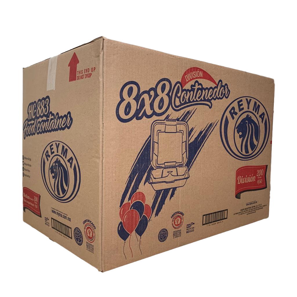 Caja De Contenedor 8x8 División Reyma Térmico Desechable C/200 #CN8x8D