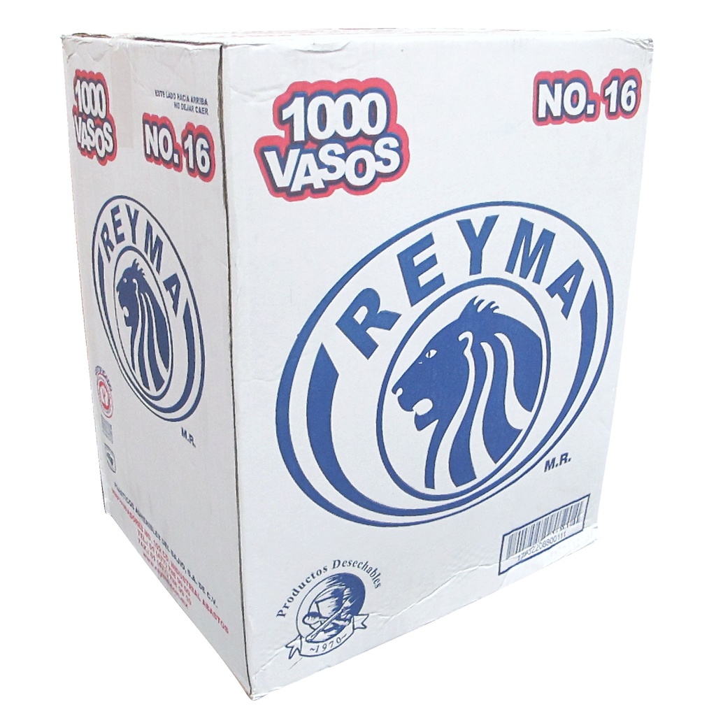 Caja De Vaso  No.16B Onzas Barril Reyma Desechable C/1000 #VP16B