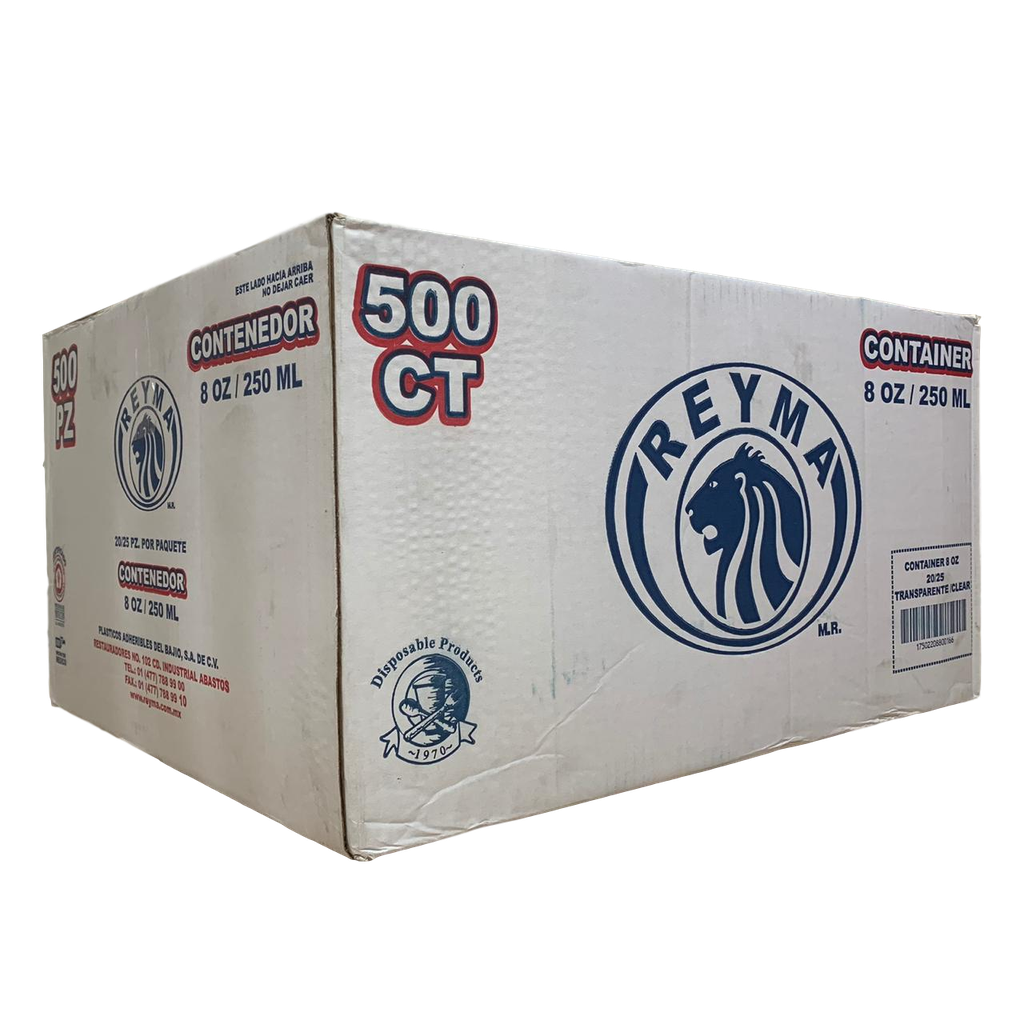 Caja De Envase 1/4 250ML Reyma Desechable C/500  #ENV1/4LTR