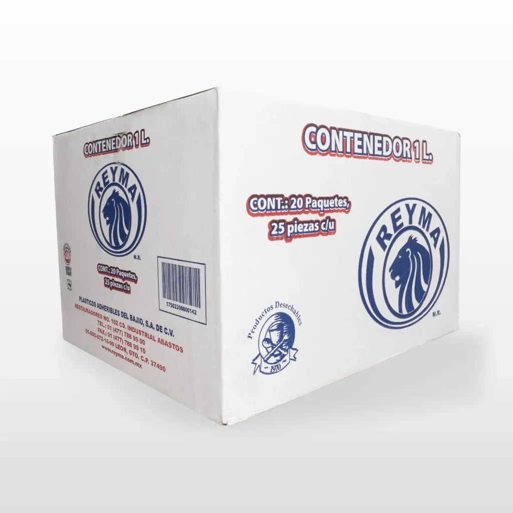 Caja De Envase 1L 1000ML Reyma Desechable C/500 #ENV1LTR