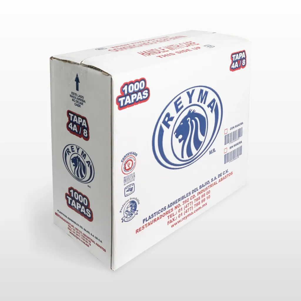 Caja De Tapa Lisa Para Vaso No.4A/8 Reyma Desechable C/1000 #TP4A/8