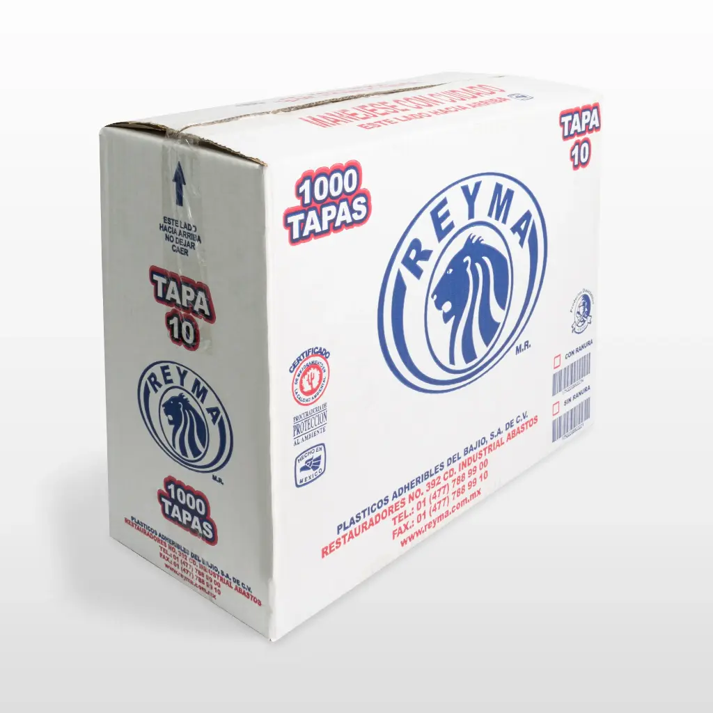 Caja De Tapa Lisa Para Vaso No.10 Reyma Desechable C/1000 #TP10