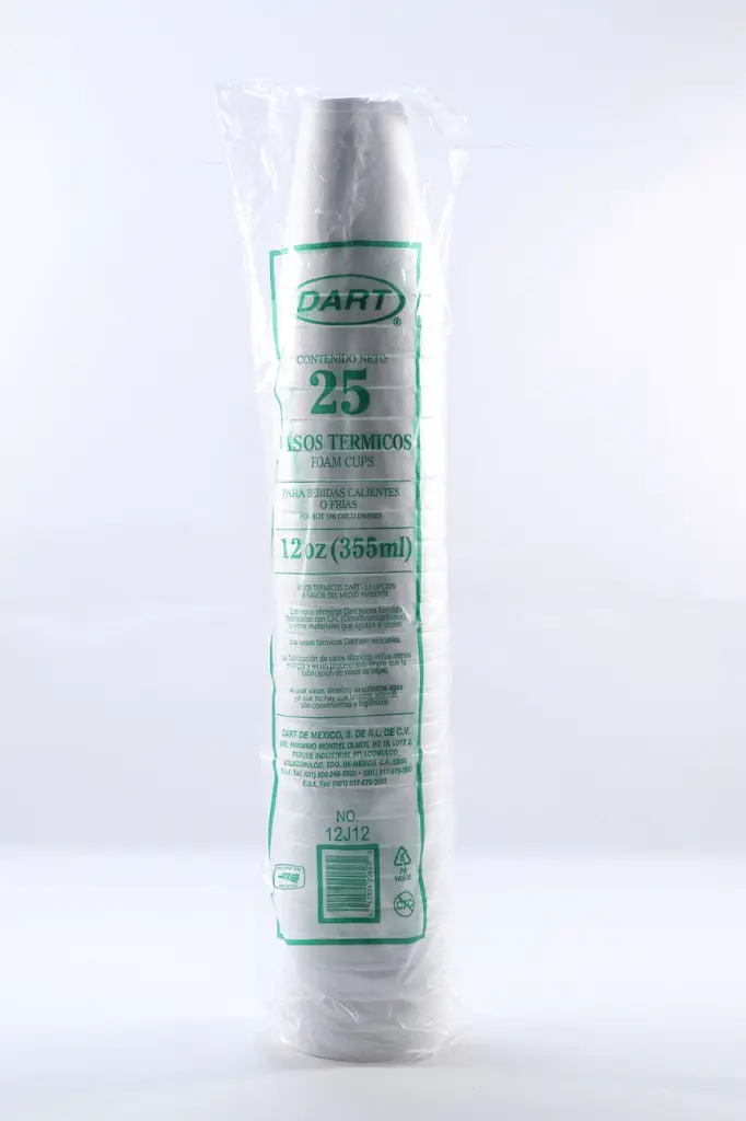 Manga De Vaso DART No.12J12 Termico Desechable C/25 Piezas #12J12