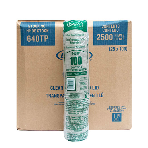 Caja De Tapa #12 Plana Cristal Solo CUP Desechable C/2500 #640TP