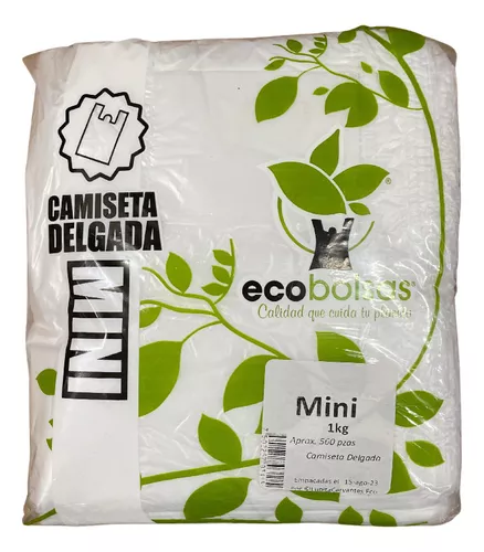 Bolsa Tipo Camiseta Mini EcoBolsa 1 Kg (28x35cm) 