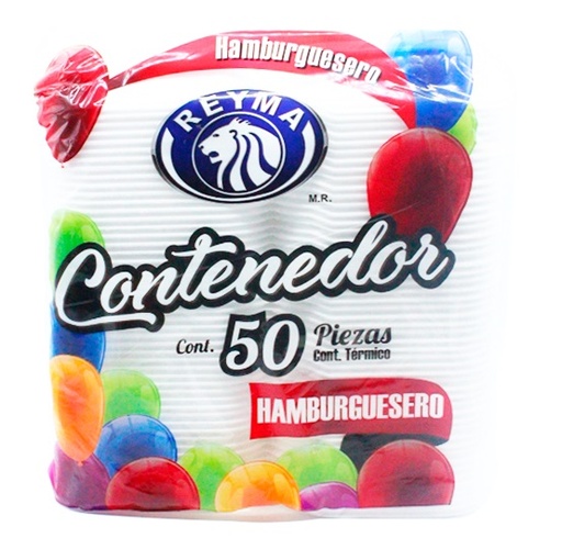 [reymaCNH] Manga De Contenedor Para Hamburguesas Reyma Térmico Desechable C/50 #CNH