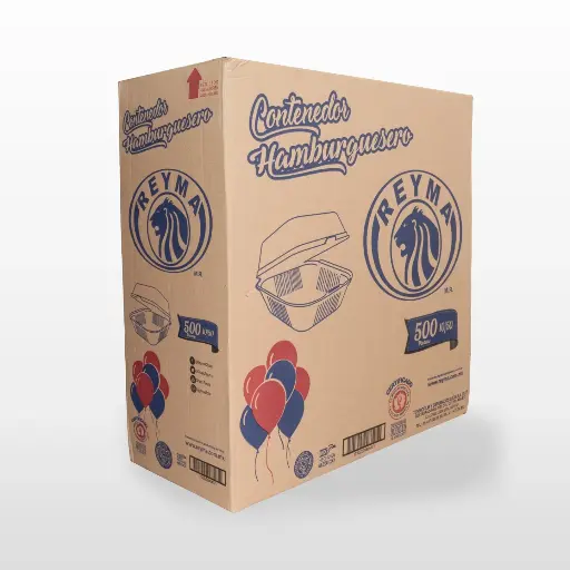 [reymaCCNH] Caja De Contenedor Para Hamburguesas Reyma Térmico Desechable C/500 #CNH