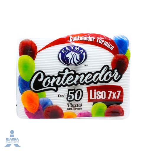 [reyma7x7L] Manga De Contenedor 7x7 Liso Reyma Térmico Desechable C/50 #CN7x7L