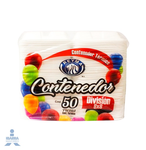 [reyma8x8D] Manga De Contenedor 8x8 División Reyma Térmico Desechable C/50 #CN8x8D