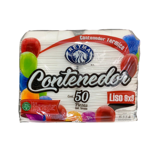 [reyma9x9L] Manga De Contenedor 9x9 Liso Reyma Térmico Desechable C/50 #CN9x9L