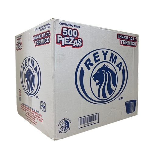 [ReymaCENV1/2LTR] Caja De Envase 1/2 500ML Reyma Desechable C/500 #ENV1/2LTR