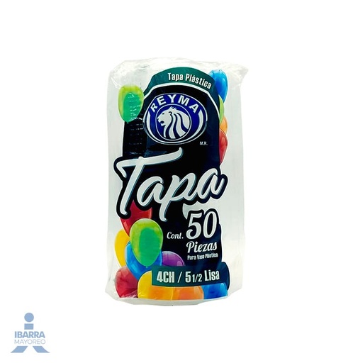 [ReymaTP5.54CH] Manga De Tapa Lisa Para Vaso No. 5.5/4CH Reyma Desechable C/50 #TP5.54CH