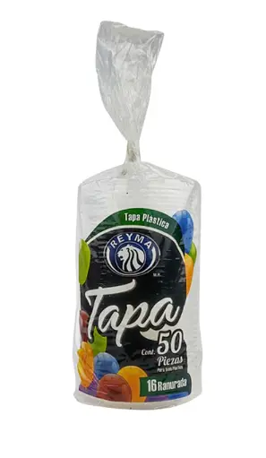 [ReymaTP16R] Manga De Tapa Con Ranura Para Vaso No.16 Reyma Desechable C/50 #TP16R
