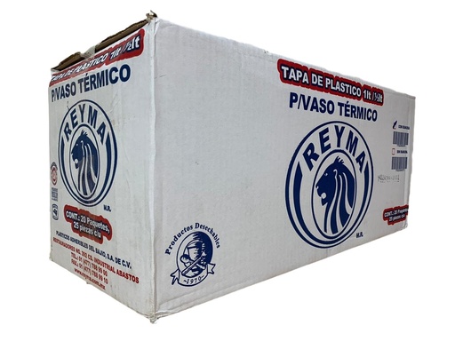 [ReymaCTP1LT] Caja De Tapa Lisa Para Envase De 1LT Y 1/2LT Reyma Desechable C/500 #TR1LT