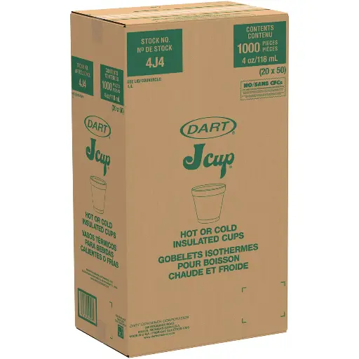 [C4J4] Caja De Vaso DART No.4J4 Térmico Desechable C/1000 Piezas #4J4