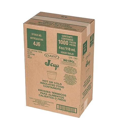[C4J6] Caja De Vaso DART No.4J6 Térmico Desechable C/1000 Piezas #4J6