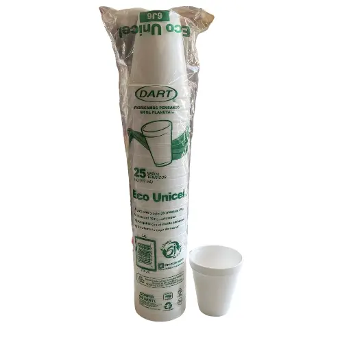 [6J6] Manga De Vaso DART No.6J6 Termico Desechable C/25 Piezas #6J6