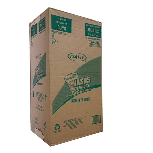 [C8JY8] Caja De Vaso DART No.8JY8 Térmico Desechable C/1000 Piezas #8JY8