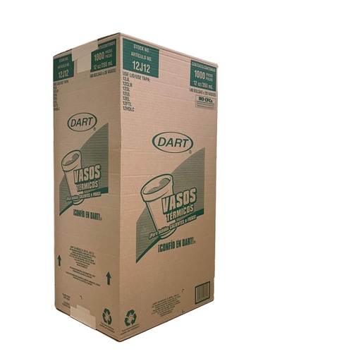 [DARTC12J12] Caja De Vaso DART No.12J12 Térmico Desechable C/1000 Piezas #12J12
