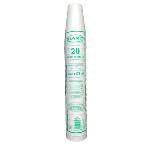 Manga De Vaso DART No.16J165 Termico Desechable C/20 Piezas #16J165