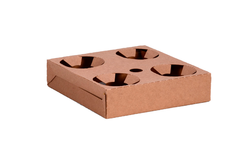 [0115] Paquete De Portavasos Kraft Para 4 Piezas C/75 Piezas