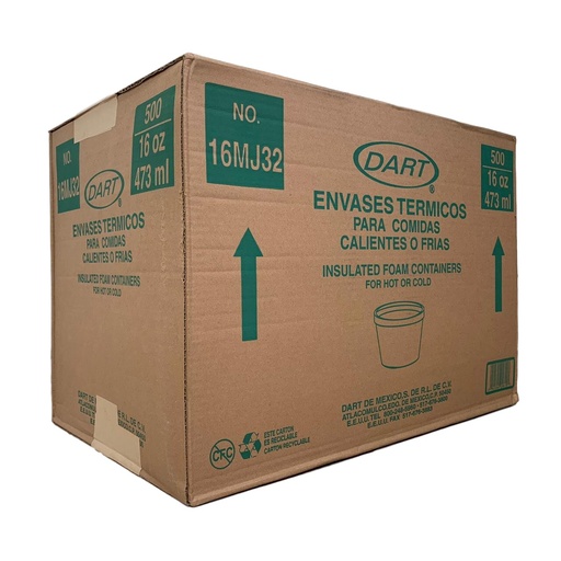[DARTC16MJ32] Caja De Vaso DART No.16MJ32 Térmico Desechable C/500 Piezas #16MJ32