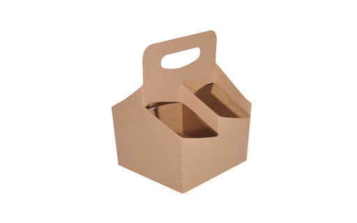 [2797] Portavaso Automático De 4 Espacios Con Asa Kraft Caja C/250 Piezas
