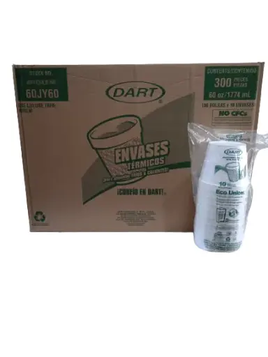 [DARTC60JY60] Caja De Vaso DART No.60JY60 Térmico Desechable C/300 Piezas #60JY60