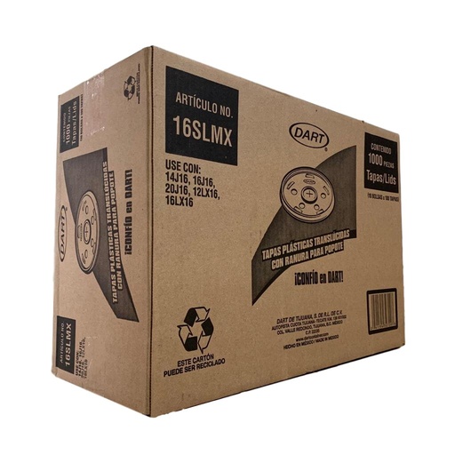 [DARTCTP16SLMX] Caja De Tapa No.16SLMX DART Desechable C/1000 #TP16SLMX