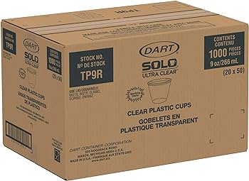 [SCCTP9R] Caja De Vaso #09 SQ Cristal Solo CUP Desechable C/1000 Piezas #TP9R