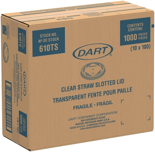 [C610TS] Caja De Tapa #10 610TS Domo Cristal Pop Solo CUP Desechable C/1000 #610TS