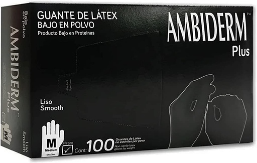 Guantes De Latex Ambiderm Negro C/100
