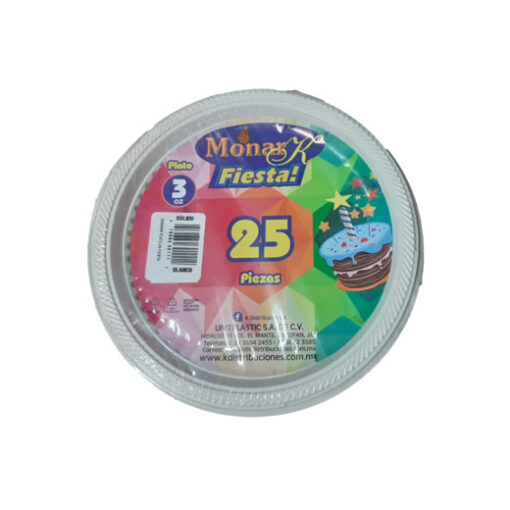 [CPL03-COLOR] Caja De Plato #3 Color Monark C/500 Piezas